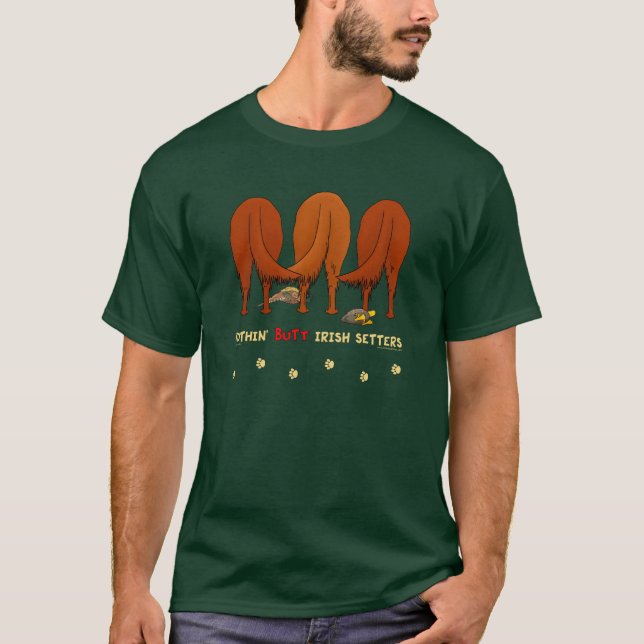 Ingenting knuffar irländska Setters Tee Shirt (Framsida)