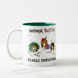 Ingenting knuffar jul för en Beagle Två-Tonad Mugg