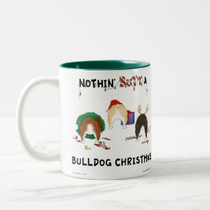 Ingenting knuffar jul för en bulldogg Två-Tonad mugg