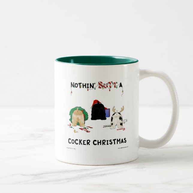 Ingenting knuffar jul för en cockerspaniel Två-Tonad mugg (Höger)