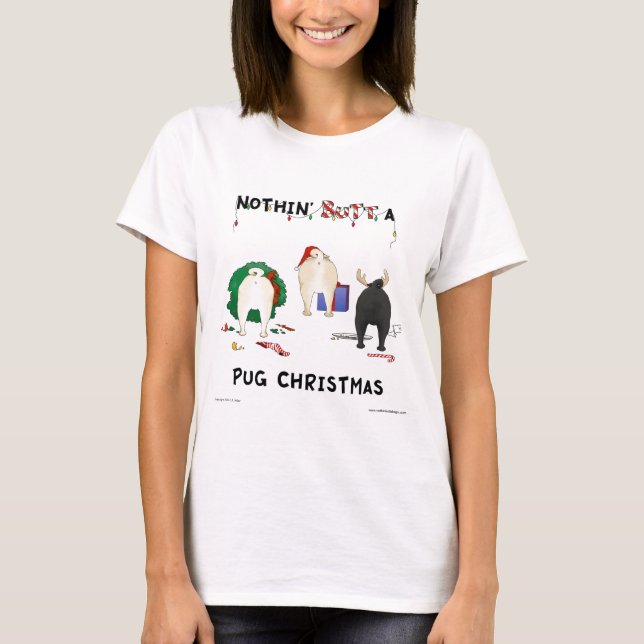 Ingenting knuffar jul för en mops tröja (Framsida)