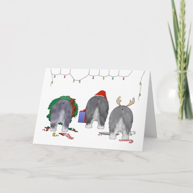 Ingenting knuffar jul för en Sheepdog Helgkort (Framsida)