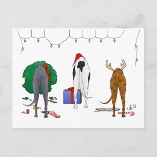 Ingenting knuffar jul för en vinthund helg vykort
