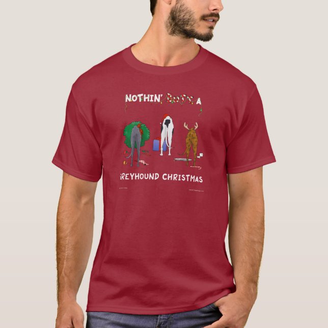 Ingenting knuffar jul för en vinthund tee shirt (Framsida)