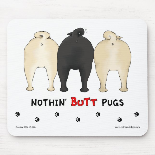 Ingenting knuffar mops Mousepad Musmatta (Framsidan)