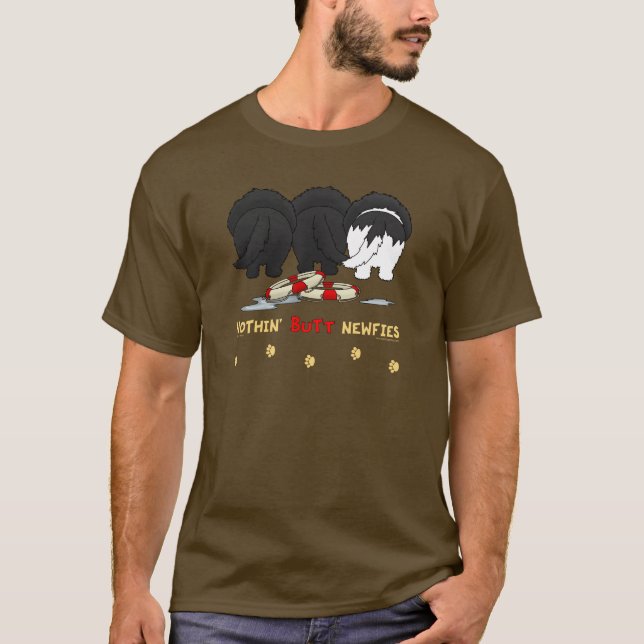 Ingenting knuffar Newfies Tee Shirt (Framsida)