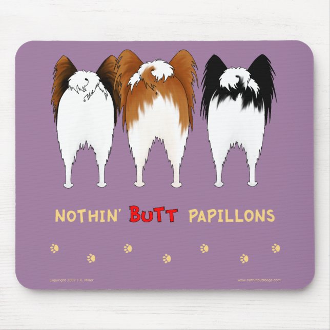 Ingenting knuffar Papillons Mousepad Musmatta (Framsidan)