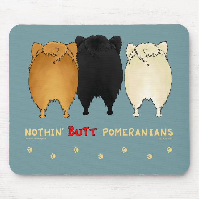 Ingenting knuffar Pomeranians Mousepad Musmatta (Framsidan)