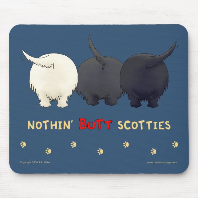 Ingenting knuffar Scotties Mousepad Musmatta (Framsidan)
