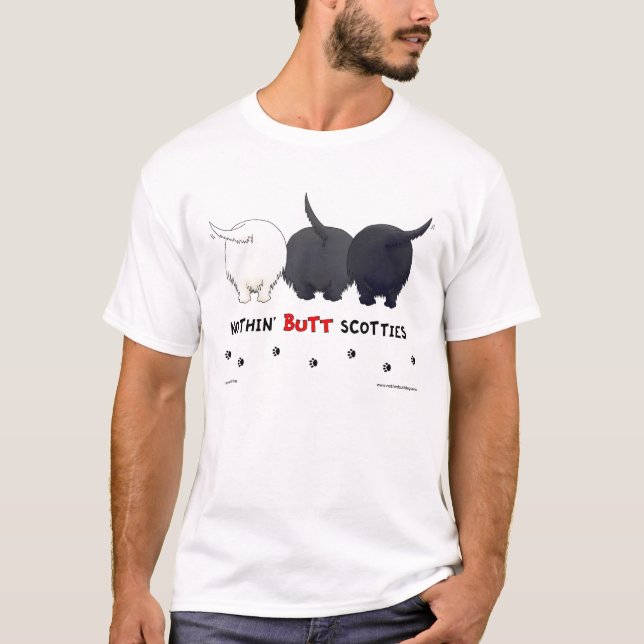 Ingenting knuffar Scotties T Shirt (Framsida)