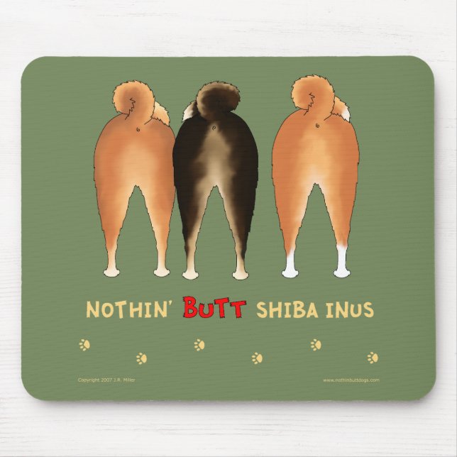 Ingenting knuffar Shiba Inus Mousepad Musmatta (Framsidan)