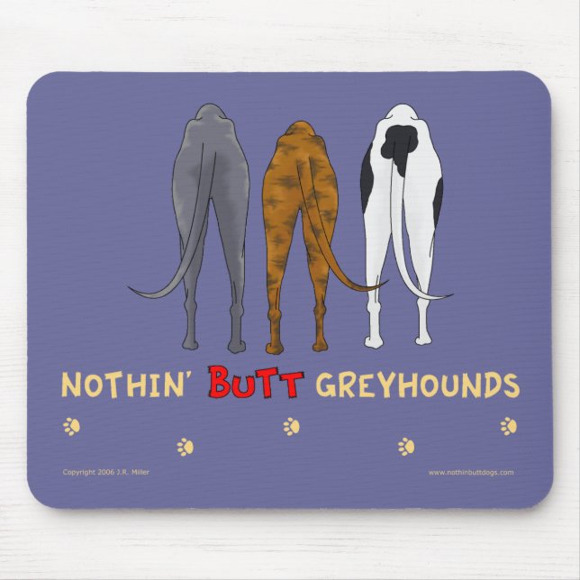 Ingenting knuffar vinthundar Mousepad Musmatta (Framsidan)