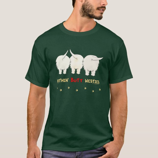 Ingenting knuffar Westies T-shirt (Framsida)