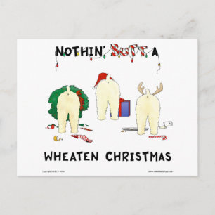 Ingenting knuffar Wheaten jul Helg Vykort