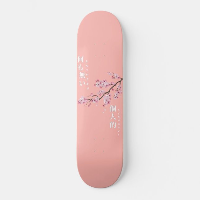 Ingenting personligt - Körsbärsblom Mini Skateboard Bräda 18,5 Cm (Framsida)
