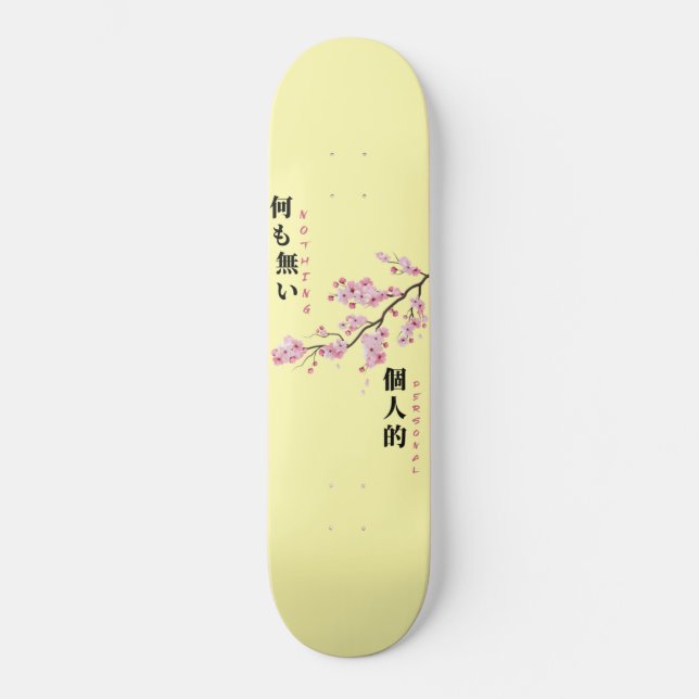 Ingenting personligt - Körsbärsblom Mini Skateboard Bräda 18,5 Cm (Framsida)