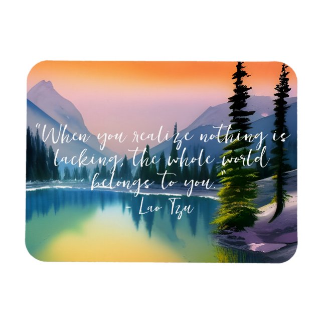 Ingenting saknas i Zen Quote fredliga Sjö Scene Magnet (Horisontell)