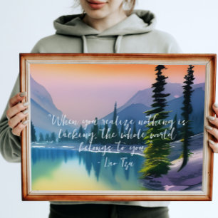 Ingenting saknas i Zen Quote fredliga Sjö Scene Poster