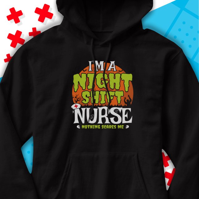 Ingenting Skrämmer Funny Halloween Nattskift Nurse Hoodie (Skapare uppladdad)