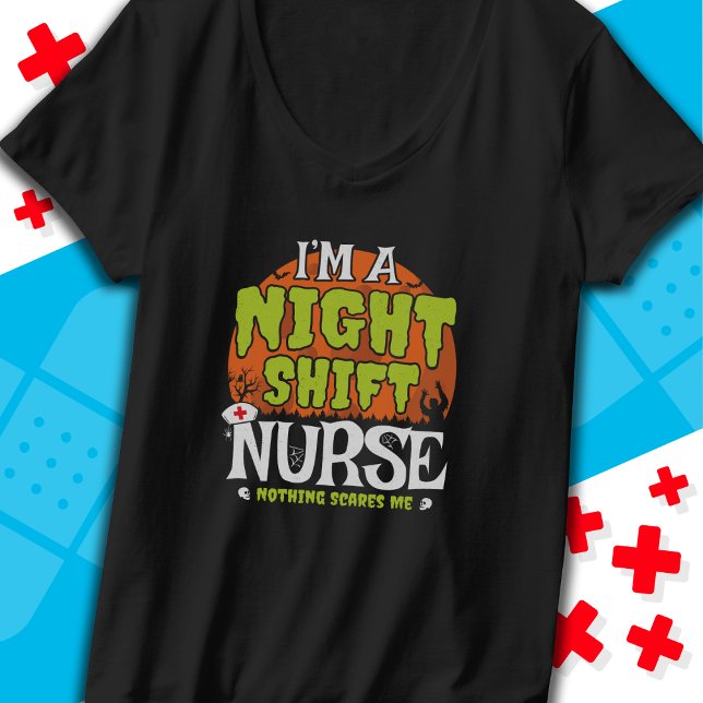 Ingenting Skrämmer Funny Halloween Nattskift Nurse T Shirt (Skapare uppladdad)