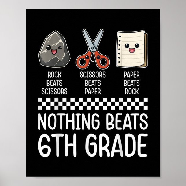 Ingenting slår 6e Klass-nuny Back to school Kids Poster (Framsidan)