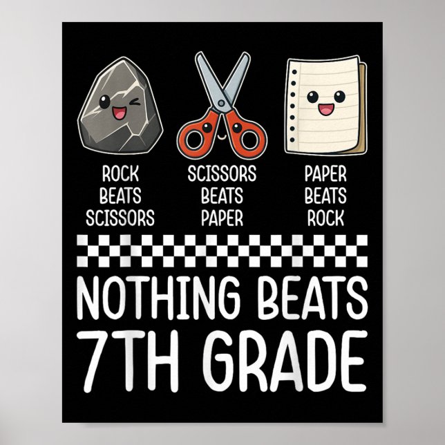 Ingenting slår 7:e Klass-nuny Back to school Kids Poster (Framsidan)
