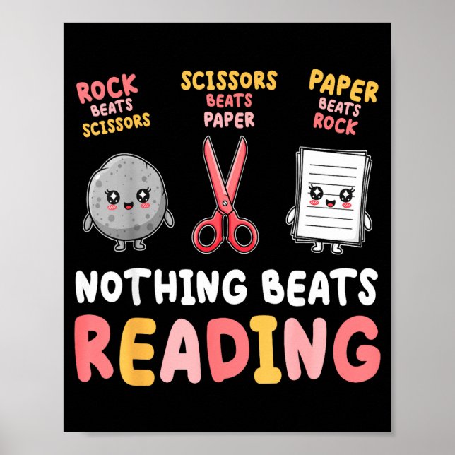 Ingenting slår att läsa rolig sten sax påse poster (Framsidan)