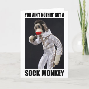 Ingenting utom ett sock monkeyhälsningkort kort