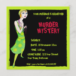 Ingenue Black Murder Mystery bjudan Inbjudningar
