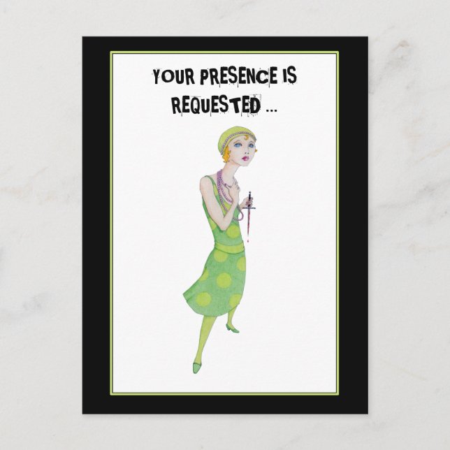 Ingenue Murder Myeff-vykort Inbjudan Vykort (Framsida)