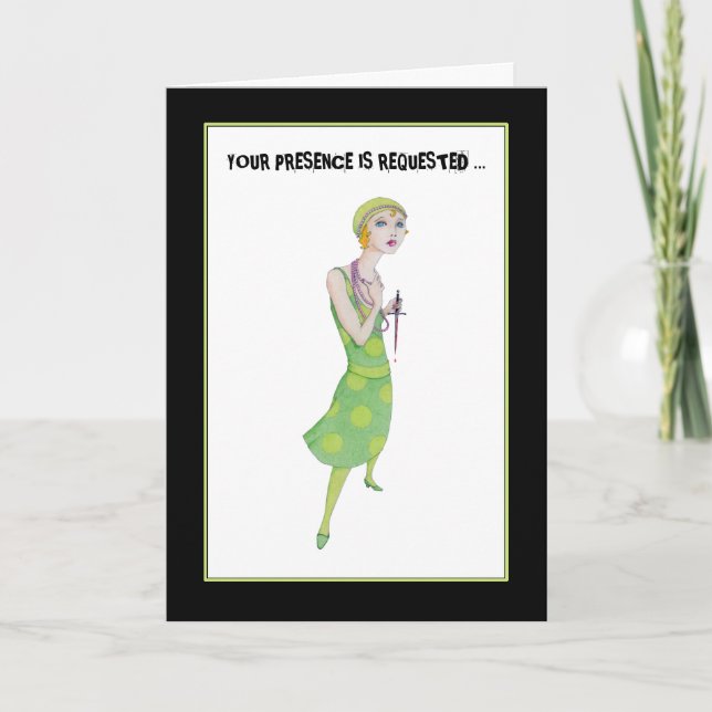 Ingenue Murder Mystoppkort Inbjudan (Framsida)