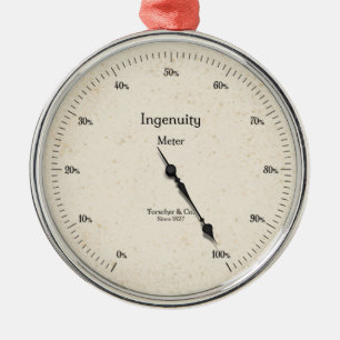 Ingenuity Meter Inspirational Steampunk Gage Julgransprydnad Metall