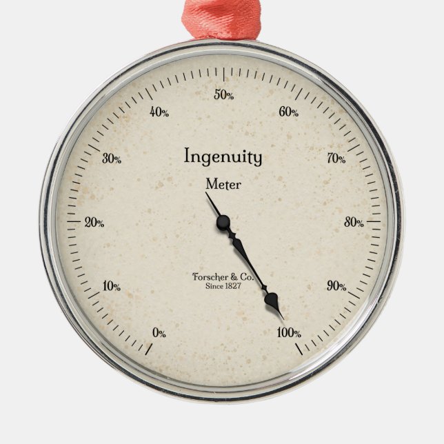 Ingenuity Meter Inspirational Steampunk Gage Julgransprydnad Metall (Framsidan)