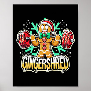 Ingershred Funny Pepparkaksgubbe Gym Bodybuilding Poster