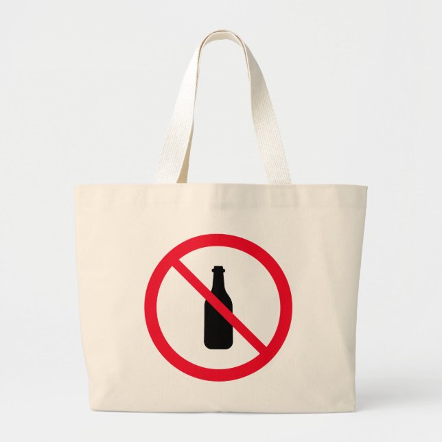 Inget Alcohol Red Circle Sign | Jumbo Tote Bag Jumbo Tygkasse (Framsidan)