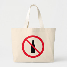 Inget Alcohol Red Circle Sign | Jumbo Tote Bag Tygkasse