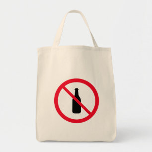 Inget Alcohol Red Circle Sign Livsmedel Tote Bag Tygkasse