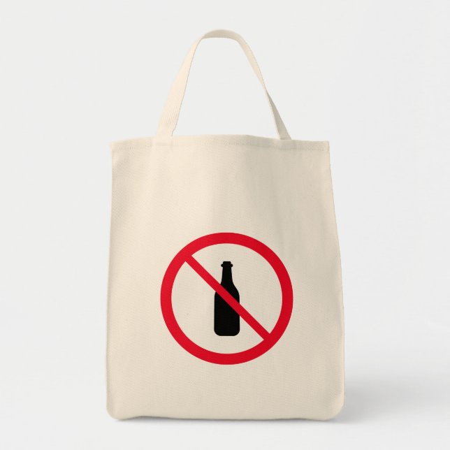 Inget Alcohol Red Circle Sign | Livsmedel Tote Bag Tygkasse (Framsidan)