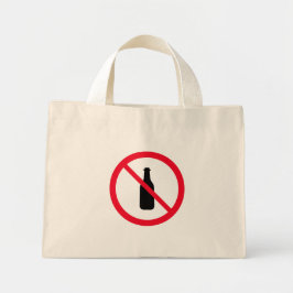 Inget Alcohol Red Circle Sign | Tiny Tote Bag Mini Tygkasse