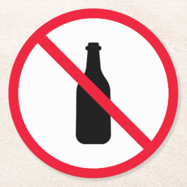 Inget Alcohol Red Circle Sign | Underlägg från Anp Papper Rund