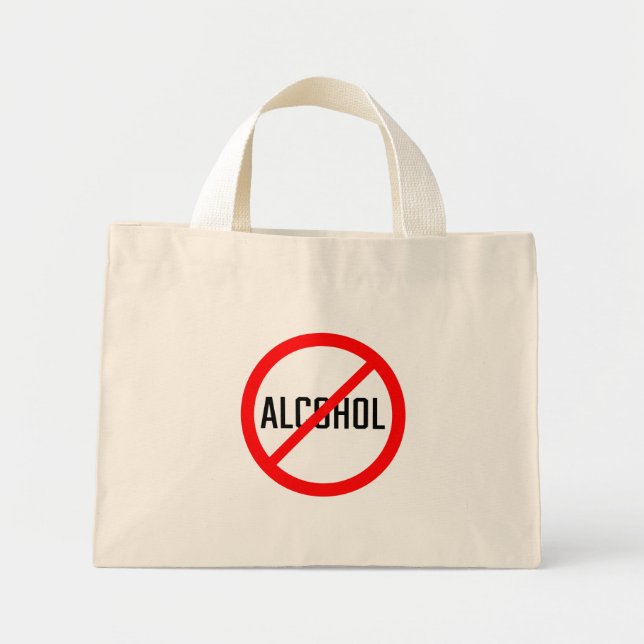 Inget alkoholförbjudet tecken | Tiny Tote Bag Mini Tygkasse (Framsidan)