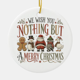 Inget annat än en glad jul julgransprydnad keramik