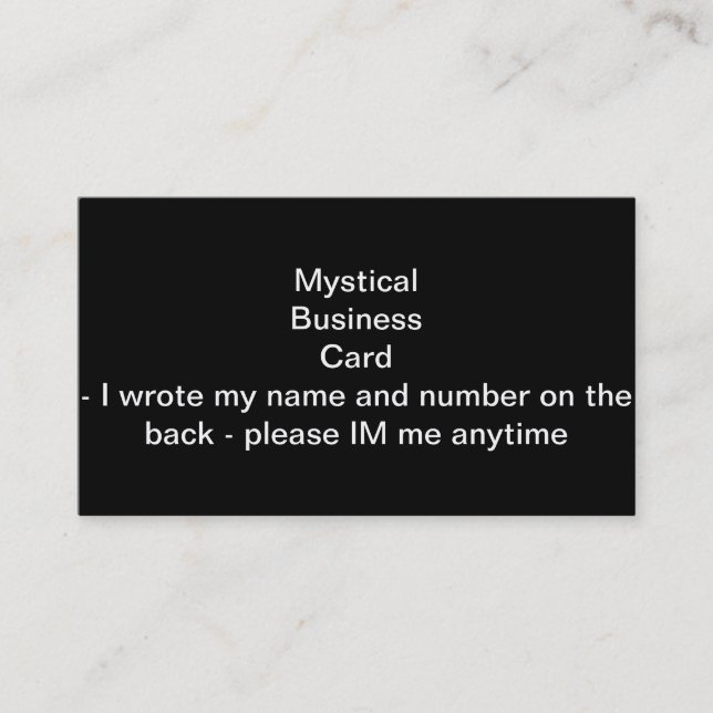 Inget annat än Färg - allt svart - bara svart Visitkort (Framsida)