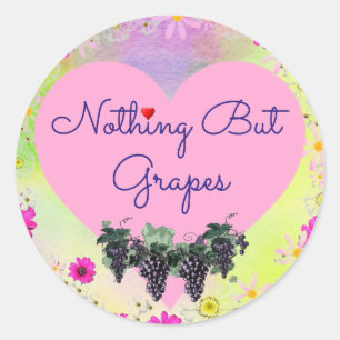 Inget annat än Grapes-etikett Runt Klistermärke
