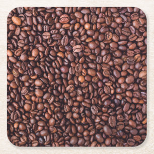 Inget annat än kaffebönor underlägg papper kvadrat