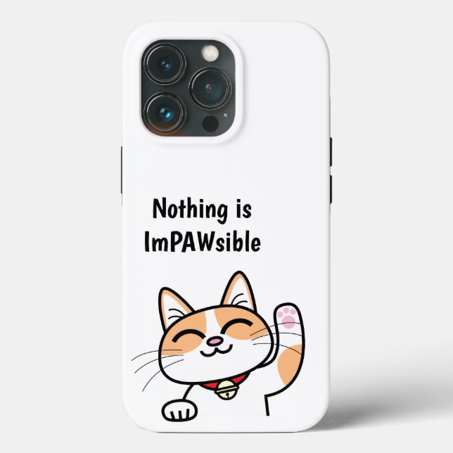 Inget är ImPAWsible Cute Cat iphone case (Baksida )