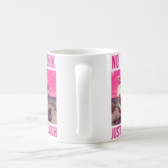 Inget Arbete Bara Strand Kaffemugg (Handtag)