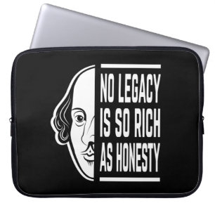 Inget arv är så rikt Shakespeare Citat Skådespelar Laptop Fodral