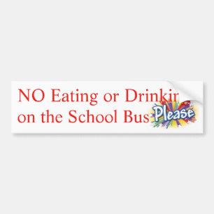 INGET äta eller dricka på skolbusssignage Bildekal