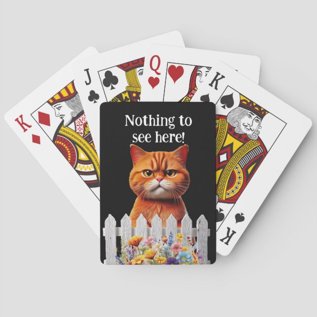 Inget att se här .. katt humor casinokort (Baksidan)